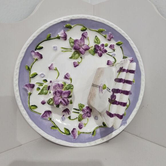 Vintage - Lady Jayne LTD - Ceramic Breakfast Tea Bag Resting Plate Violets - Picture 6 of 9